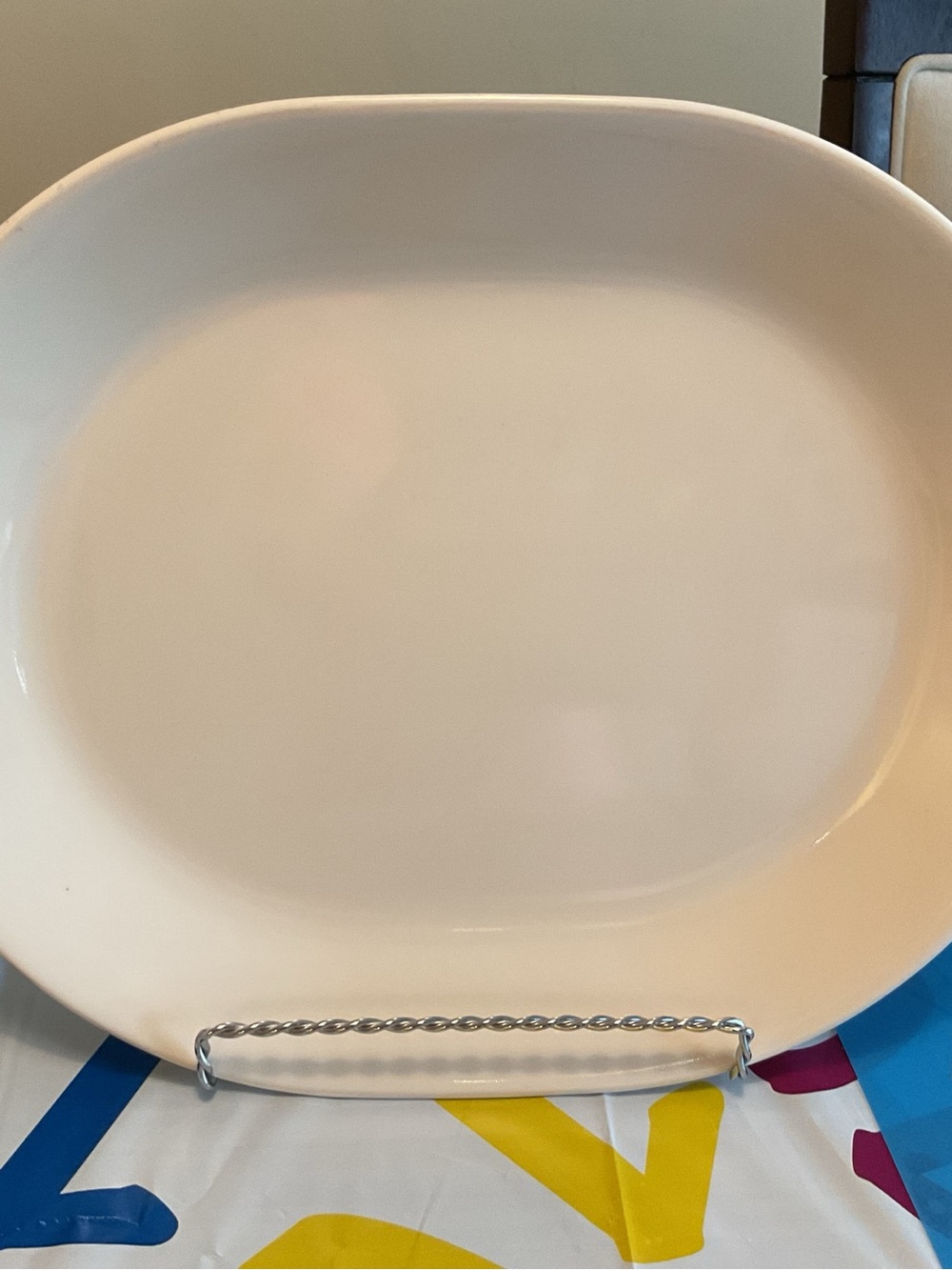 Corelle Cream Rectangular Ceramic Serving Platter